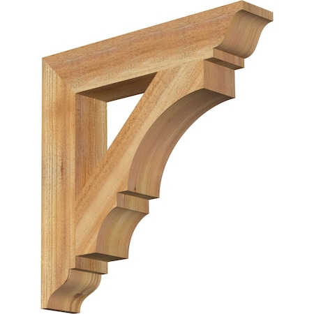 Ekena Millwork Balboa Traditional Rough Sawn Bracket, Western Red Cedar, 4"W x 22"D x 22"H BKT04X22X22BOA01RWR